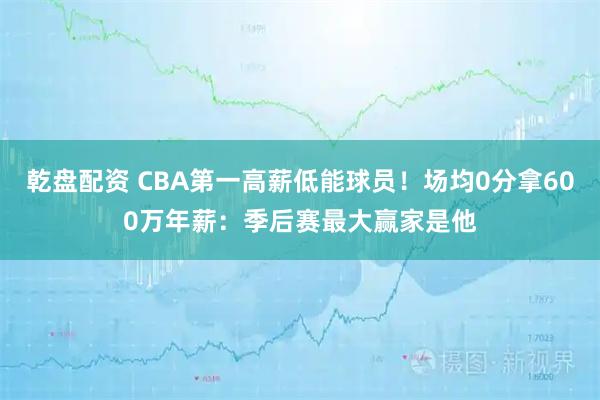 乾盘配资 CBA第一高薪低能球员！场均0分拿600万年薪：季后赛最大赢家是他